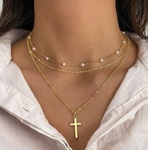 Elegant Style Classic Style Cross Alloy
Layered Necklaces