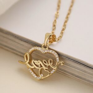 Simple Style Commute Heart
Shape Copper Box Chain Pendant Necklace
