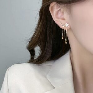 Elegant Vintage Style Star Alloy Drop Earrings