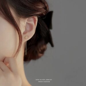Silver 925 Sterling Silver Earrings Rose
Ear Line