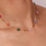 18K Gold Plated Necklace Simple Style Flower